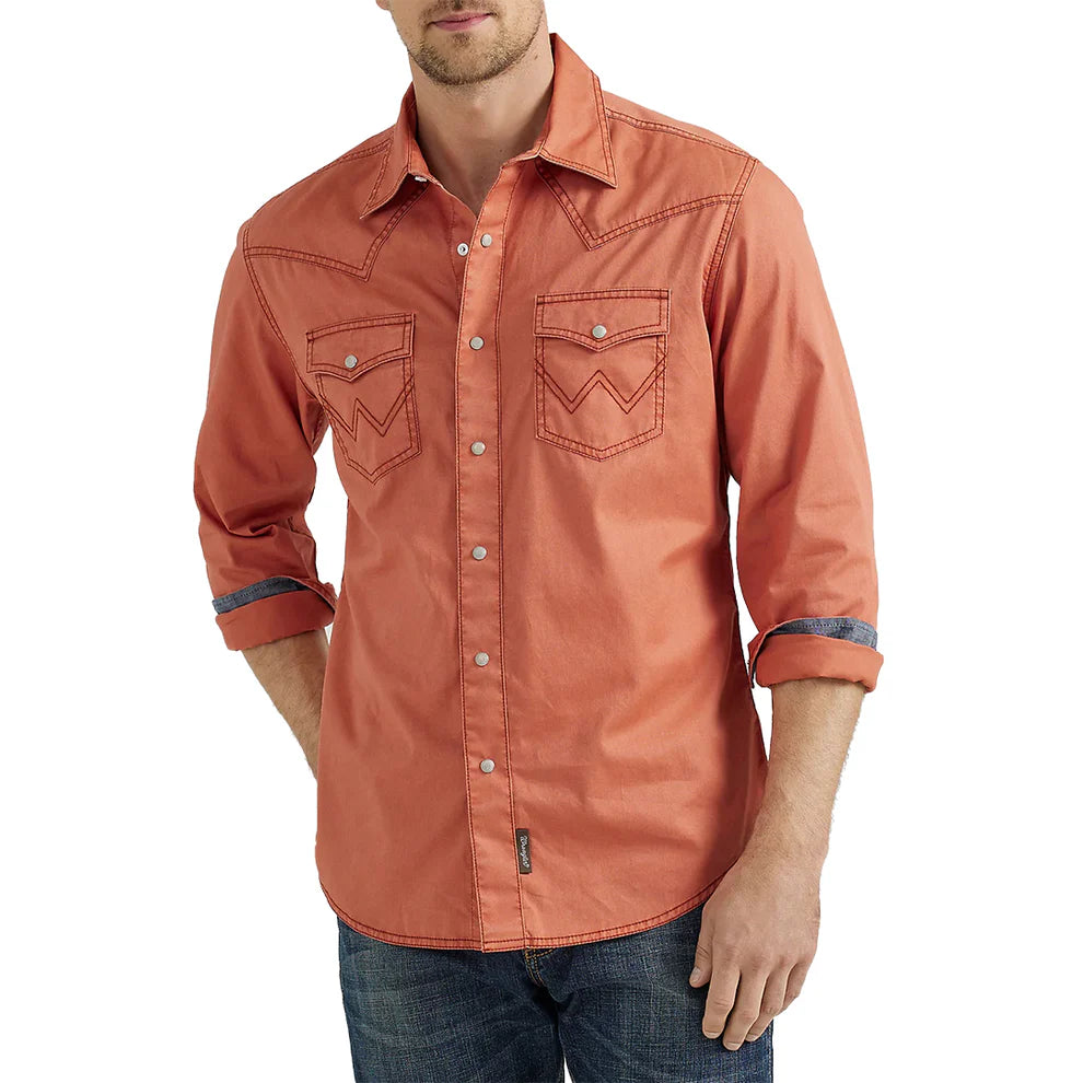 Chemise Wrangler Homme – Série Extérieur – Manches Longues – Gris – Taille S – Occasion TB