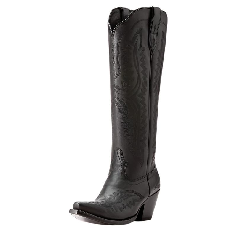 Bottes Cowboy En Cuir Noir Pour Femme - Marque Joan & David, Occasion Bon État