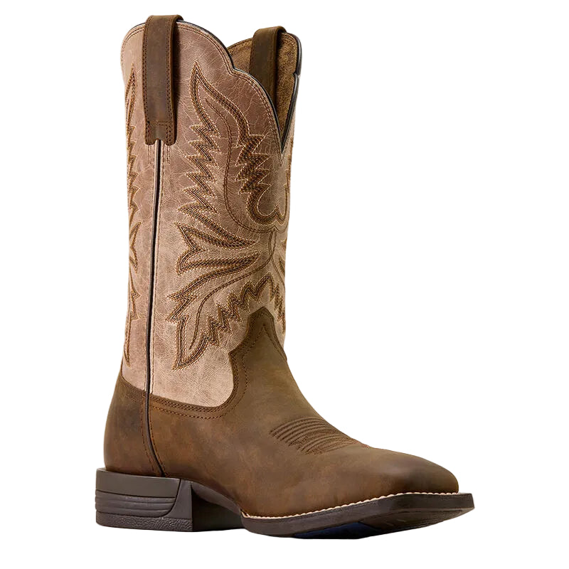 Bottes D'équitation Western Cowtown Homme - Cuir Marron Brodé - Pointure 7.5D - Neuves