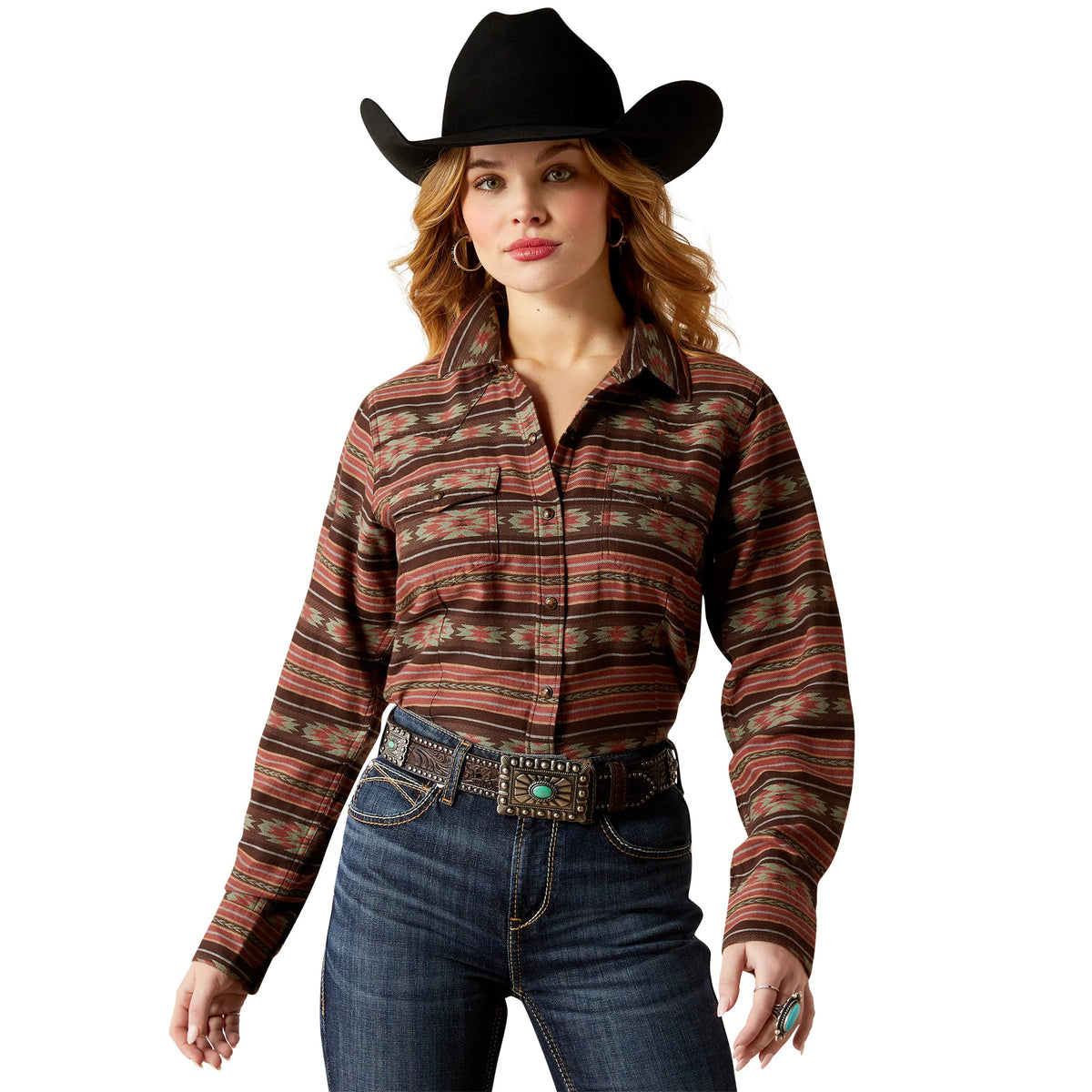 Chemise Western Spectacle équestre Fille Corail Paillettes - Occasion