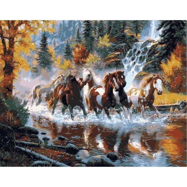 Peinture Numero Cheval Kit Peinture Par Numéros Cheval Coloré - Toile Peinture Numero Cheval Kit Peinture Par Numéros Cheval Coloré - Toile